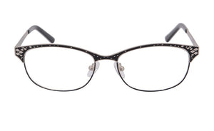 Occhiali da vista di marca di moda Montature metalliche da donna mezzo bordo placcato montature per occhiali da vista oculos de grau femininos SR8003