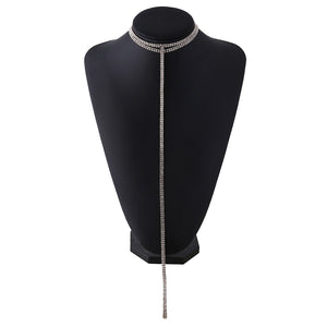 2020 Rhinestone Choker Necklace Crystal Gem Luxury Collar Chain Necklaces Set Chunky Y Necklace Women Neck jewelry Accessories