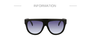 Flat Top Oversized Women Sunglasses Retro Shield Shape Luxy Brand Design Big Frame Rivet Shades Sunglasses Women UV400 Eyewear