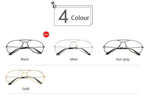 Hot Classic Clear Glasses Gold Frame Vintage Sunglass Women Men Optical Aviation Eyeglasses Transparent Clear Oculos De Grau