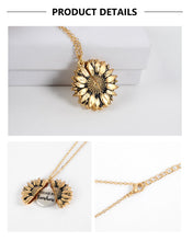 Load image into Gallery viewer, 2020 New Women Gold Necklace You are my sunshine Open Locket Sunflower Pendant Necklace Men Gifts
