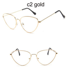 Load image into Gallery viewer, Trendy Clear Lens Cat Eye Glasses Women  Vintage Metal Spectacle Frames Fake Glasses Transparent Optical Eyeglasses Frame