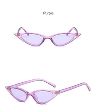 Load image into Gallery viewer, Women Cat Eye Sunglasses Small Size Brand Designer Fashion Retro Ladies Sun Glasses Female Black Purple Red Glasses UV400