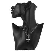 Carica l&#39;immagine nel visualizzatore di Gallery, collana color argento gioielli donna moda matrimonio Croce cristallo CZ Collana pendente in pietra zircone regalo di Natale n296 