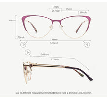 Load image into Gallery viewer, Metal Women Metal Glasses Frame Cat Eye Glasses Women Myopia Optical Clear Eyeglasses Frame Designer Vintage
