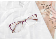 Load image into Gallery viewer, Metal Women Metal Glasses Frame Cat Eye Glasses Women Myopia Optical Clear Eyeglasses Frame Designer Vintage