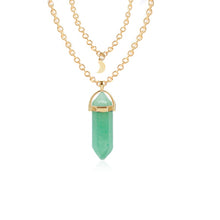Load image into Gallery viewer, Double Moon Necklace Natural Stone Pendant Golden Chain necklaces Birthday Gift Valentine&#39;s Day Mother&#39;s Day Gifts Jewelry