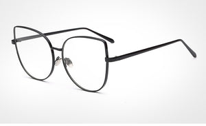 Oversized Women Metal Cat Eye Glasses Frame Brand Designer Fashion Men Clear Lens Eyeglasses sexy Cat's Eye gold Optical Frame