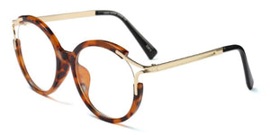 Lady Metal Hollow Round Glasses Frames For Women Cat Eye Brand Designer Optical EyeGlasses Fashion Eyewear