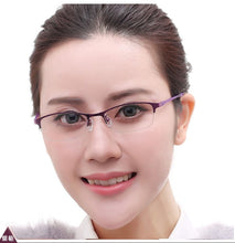 Carica l&#39;immagine nel visualizzatore di Gallery, Women Metal Alloy Glasses Frame Ultra-light Frames Half Rim Optical Eyeglass Frame Colorful Eyewear TR Legs