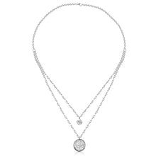 Carica l&#39;immagine nel visualizzatore di Gallery, LUXUKISSKIDS New Arrival Jewelry Necklace Romantic Crystal Pendant Necklace CZ Double Chain Necklace Gold/ Steel Color