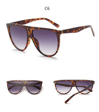 Load image into Gallery viewer, Classic Celebrity Sunglasses Women Vintage Retro Flat Top Oversized Sun Glasses Square Pilot Luxury Designer Large Black Shades