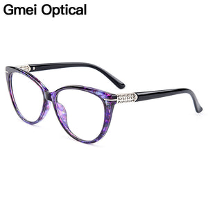 Gmei Optical Stylish Oval Pink Transparent Brand Designer Women Glasses Frames Prescription Eyeglasses Optical Eyewear H8034