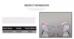 Reven Jate Half Rimless Eyeglasses Frame Optical Prescription Semi-Rim Glasses Frame For Women's Eyewear Female Armacao Oculos