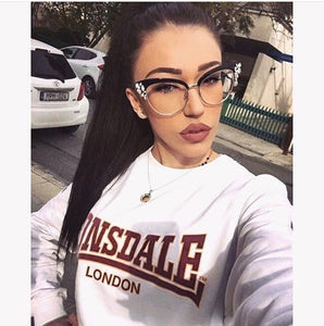 GORGEOUS Ladies Cat Eye Shiny Rhinestones Glasses Frames For Women Eyewear Optical EyeGlasses