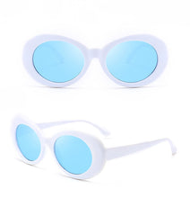 Load image into Gallery viewer, DOKLY White Cat Eye Oval sunglasses bella hadid Instagram sunglasses bella hadid Vintage NIRVANA Kurt Cobain Round Sunglasses