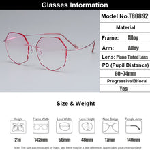 Load image into Gallery viewer, Gmei Optical Ultra-light Pink Titanium Alloy Women&#39;s Rimless Glasses Frame With Gradient Pink Tint Plano Lenses T80892