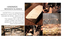 Load image into Gallery viewer, Vintage Clear Glasses Cat Eye Wooden Glasses Frame Men Women Transparent Lens Glasses Wood Optical Eyewear frames