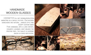 Vintage Clear Glasses Cat Eye Wooden Glasses Frame Men Women Transparent Lens Glasses Wood Optical Eyewear frames