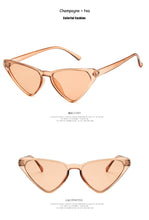 Load image into Gallery viewer, Black Cateye Sun Glasses For Women  2022 Vintage Triangle Cat eye Sunglasses Designer Shades  Glasses UV400