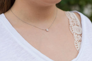 Fashion Gold Chain Initial Charms Necklace Pendant Metal Letters For Jewelry Cut Letters Single Name Necklaces