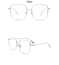 Load image into Gallery viewer, Big Frame Glasses Female Oversized Square Eyeglasses Gold Spectacles Frame Clear Lens Eyewear Optical Myopia Nerd Glasses