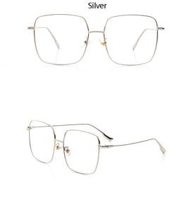 Big Frame Glasses Female Oversized Square Eyeglasses Gold Spectacles Frame Clear Lens Eyewear Optical Myopia Nerd Glasses