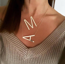 Load image into Gallery viewer, New Minimalist Gold Rose Gold Silver Color 26 A-Z Letter Name Initial Necklaces For Women Long Big Letter Pendant Necklace