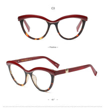 Load image into Gallery viewer, Women Metal Legs Designer Optical Eyeglasses Prescription Acetate Rim Spectacles for Women Eyewear Glasses Frame Fashion Styles