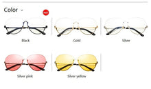 Load image into Gallery viewer, Fashion Half Frame Round Glasses Women Transparent Vintage Large Eyeglasses Gold Frames Clear Lens Glasses Men Lady Eyewear