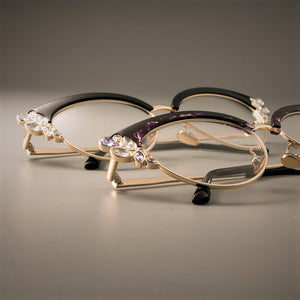 GORGEOUS Ladies Cat Eye Shiny Rhinestones Glasses Frames For Women Eyewear Optical EyeGlasses