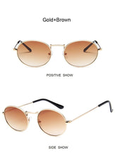 Load image into Gallery viewer, Retro Round Pink Sunglasses Women Brand Designer Sun Glasses For Women Alloy Mirror Female Oculos De Sol Brown