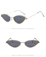 Load image into Gallery viewer, new fashion sunglasses Women  metal retro colorful transparent small colorful Cat Eye Sunglasses UV400