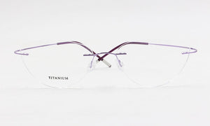 Rimless Glasses Frame Women Titanium Ultralight Eyeglasses Prescription Frameless Cat Eye Eyewear Myopia Optical Frame