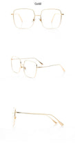 Load image into Gallery viewer, Big Frame Glasses Female Oversized Square Eyeglasses Gold Spectacles Frame Clear Lens Eyewear Optical Myopia Nerd Glasses