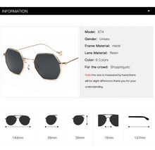 Load image into Gallery viewer, 2022 Ladies hexagon sunglasse  metal Women Brand Designer Fashion Rimless  Clear Ocean Lenses Sun Glasses  UV400