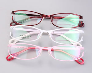 full Frames ladies Optics Eyeglasses women Clear Glasses Men Optical Metal Eye Glasses Frame red white for prescription eye