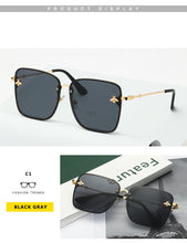 Load image into Gallery viewer, 2022 New Fashion Lady Oversize Rimless Square Bee Sunglasses Women Men Small Bee Glasses Gradient Sun Glasses Female UV400