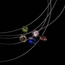 Carica l&#39;immagine nel visualizzatore di Gallery, Female Transparent Fishing Line Necklace Silver Color Invisible Chain Women Rhinestone Choker Necklace Collier Femme
