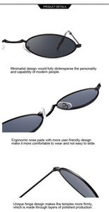 Fashion Women Sunglasses Famous Oval Sun Glasses Female Luxury Brand Metal Round Rays Frames Black Small Cheap Eyewear Oculos