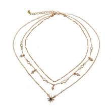 Load image into Gallery viewer, Tocona Charm Shiny Gem Crystal Star Bead Chain Tassel Pendant Multilayer Clavicle Neckace Women Boho Gold Party Jewelry Gift6568