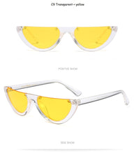 Load image into Gallery viewer, Cool Half Frame Sunglasses Cat Eye 2022 Women Fashion Brand Designer Eyewear Candy Colors Lens Sun Glasses  UV400