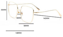 Load image into Gallery viewer, Big Frame Glasses Female Oversized Square Eyeglasses Gold Spectacles Frame Clear Lens Eyewear Optical Myopia Nerd Glasses
