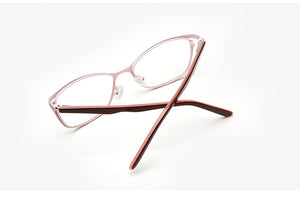 Metal Glasses Frame Women Brand Designer Female Vintage Cat Eye Prescription Eyeglasses Pink Full Myopia Optical Frames Eye
