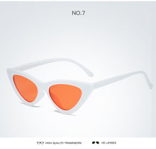 Load image into Gallery viewer, 2022 Cat Eye Fashion Sunglasses Plastic Women Vintage Small Sun Glasses Mirror Sunglasses Female UV400