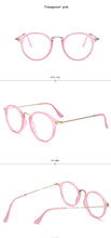 Load image into Gallery viewer, Transparent Retro Women Glasses Frame Fashion Men Eyeglasses Frame  Round Clear Lens Glasses Optical Spectacle Frame