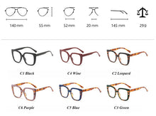 Load image into Gallery viewer, mimiyou Leopard Acetate Square Glasses Frame Women Retro Optical Eyewear Men Eyeglasses Frame Clear UV400 Brand Designer oculos