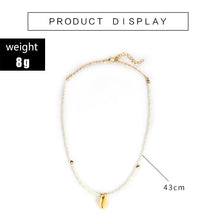 Load image into Gallery viewer, Bohemian Green Rhinestone Shell Choker Pendant Necklace for Women Charming Bead Jewelry Beach Outfits Collares 6947