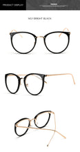 Carica l&#39;immagine nel visualizzatore di Gallery, Oulylan Transparent Cat Eye Glasses Frames Women Fashionable   Fake Eyeglasses Metal Optical Frame for Womens