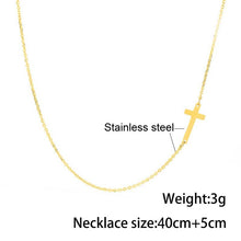 Load image into Gallery viewer, New Fashion Cross Pendant Necklace for Women Men Stainless Steel Religious Jewelry Gold Silver Plated Choker Gift Faith Necklace